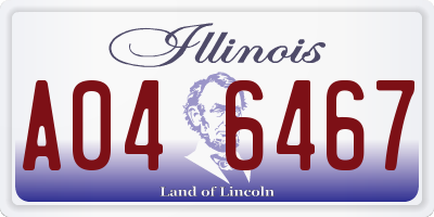 IL license plate A046467