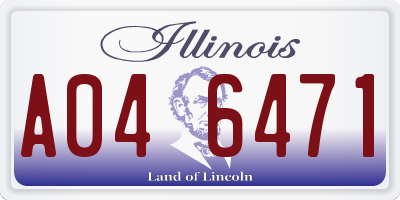 IL license plate A046471