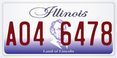 IL license plate A046478