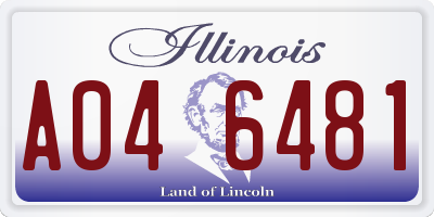 IL license plate A046481