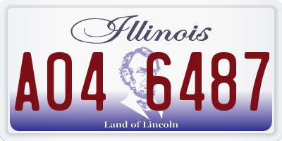 IL license plate A046487