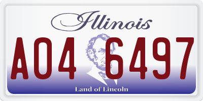 IL license plate A046497