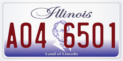 IL license plate A046501