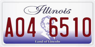 IL license plate A046510