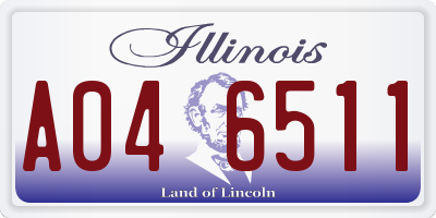 IL license plate A046511
