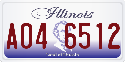 IL license plate A046512