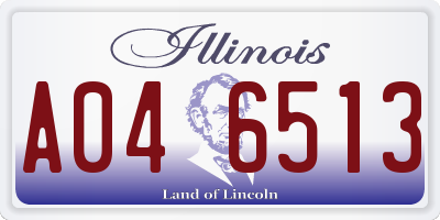 IL license plate A046513