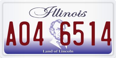 IL license plate A046514