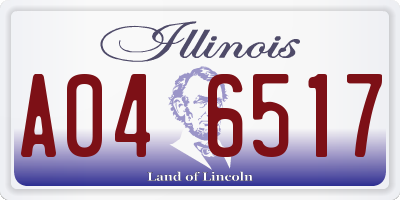 IL license plate A046517