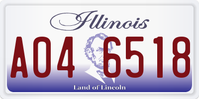 IL license plate A046518