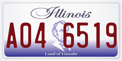 IL license plate A046519