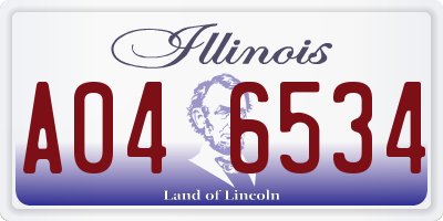 IL license plate A046534
