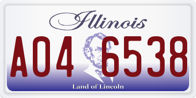 IL license plate A046538