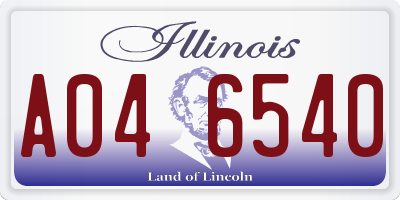 IL license plate A046540