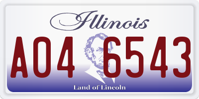 IL license plate A046543