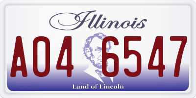 IL license plate A046547