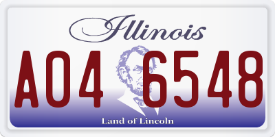 IL license plate A046548
