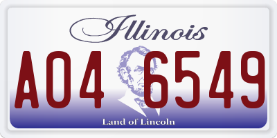 IL license plate A046549