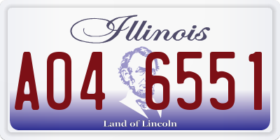 IL license plate A046551