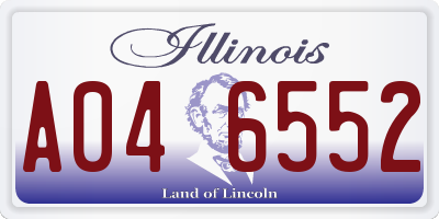 IL license plate A046552