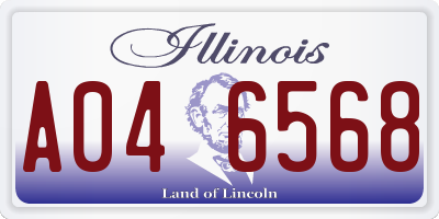 IL license plate A046568