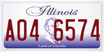 IL license plate A046574