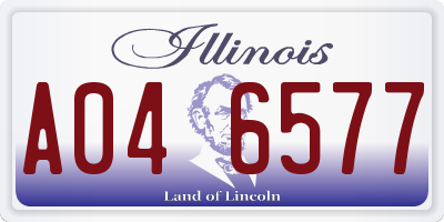 IL license plate A046577