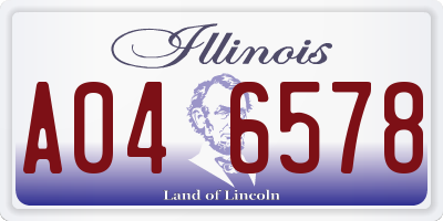 IL license plate A046578