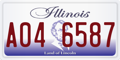 IL license plate A046587