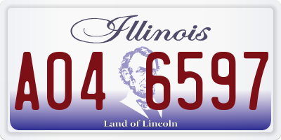 IL license plate A046597