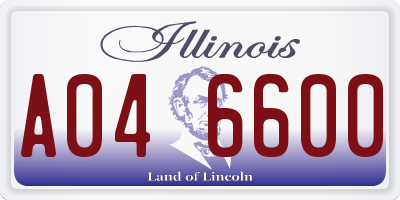 IL license plate A046600