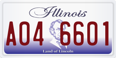 IL license plate A046601