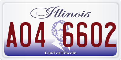 IL license plate A046602