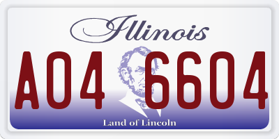 IL license plate A046604
