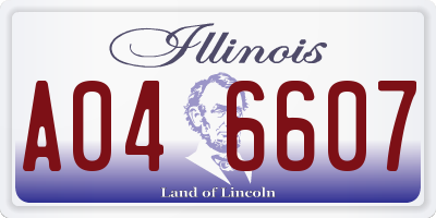 IL license plate A046607
