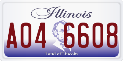 IL license plate A046608