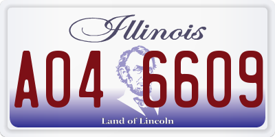 IL license plate A046609