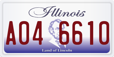 IL license plate A046610