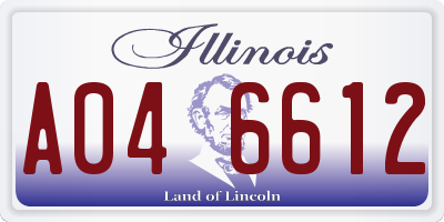 IL license plate A046612