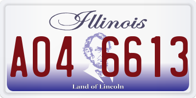 IL license plate A046613