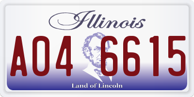 IL license plate A046615