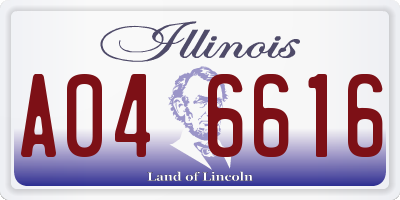 IL license plate A046616
