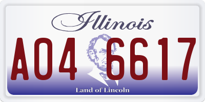 IL license plate A046617