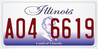 IL license plate A046619