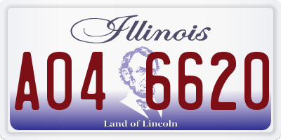 IL license plate A046620