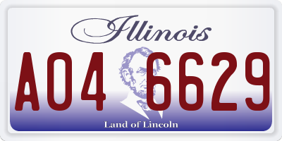 IL license plate A046629