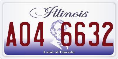 IL license plate A046632