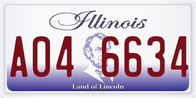 IL license plate A046634