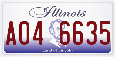 IL license plate A046635