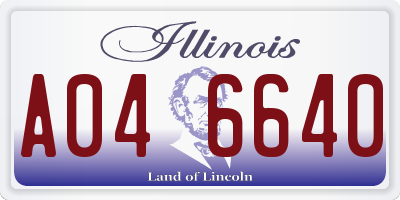 IL license plate A046640